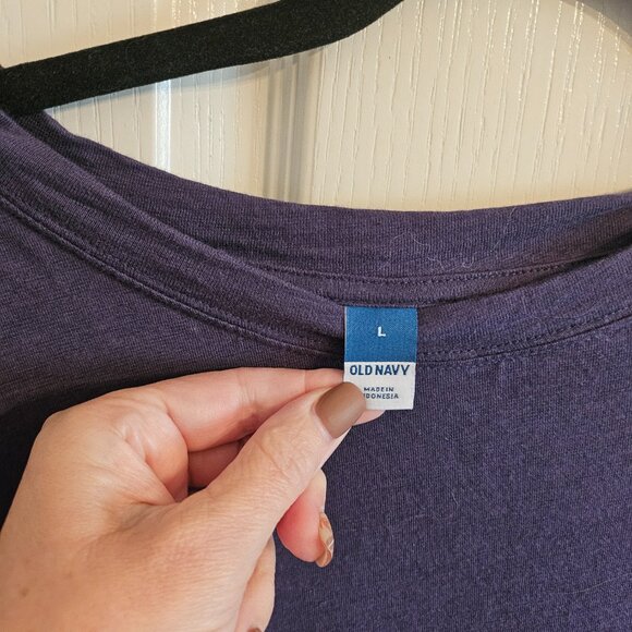 Old Navy Slub-Knit Tiered Mini T-Shirt Swing Dress in Navy , Sz Lg, Never worn - Picture 2 of 3